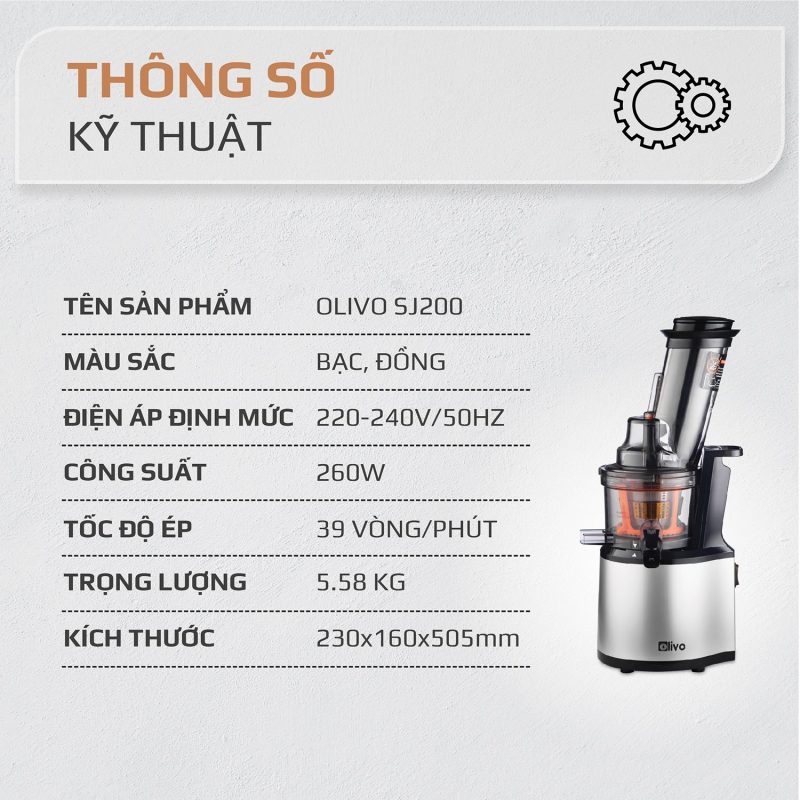 Máy ép chậm Olivo SJ200