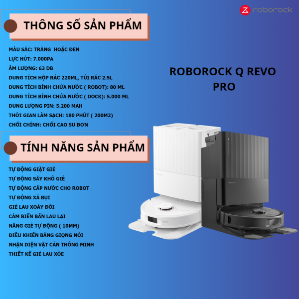 Robot lau nhà Roborock Q Revo Pro